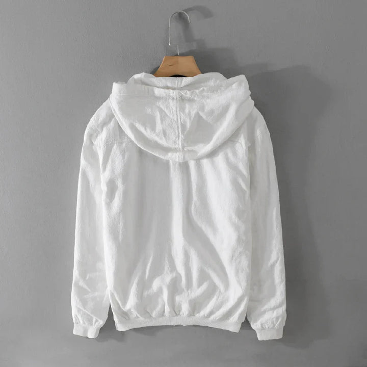 Italian Linen Jacket With Hood For Fall