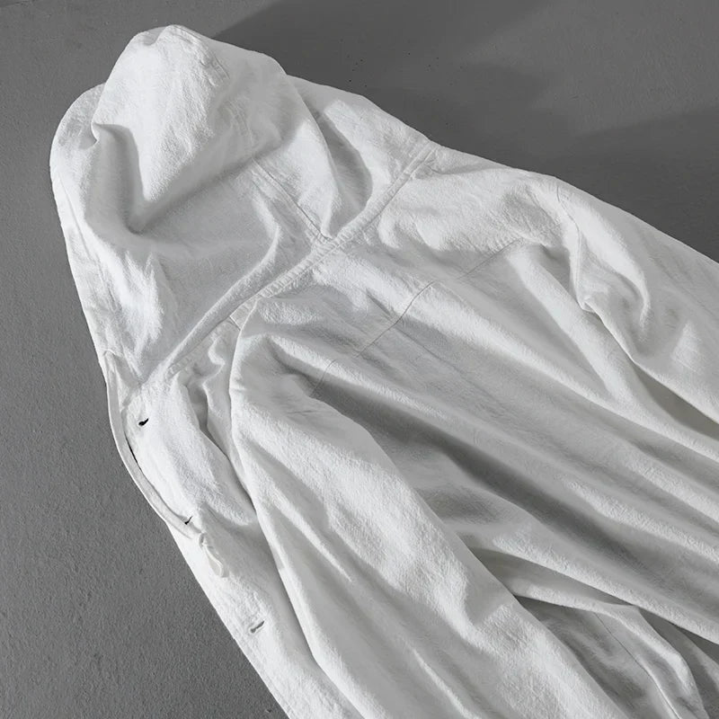 Italian Linen Jacket With Hood For Fall