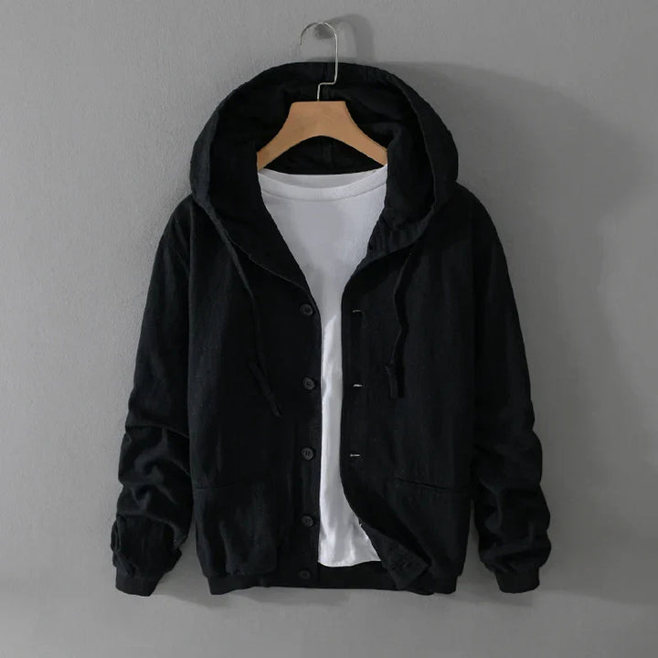 Italian Linen Jacket With Hood For Fall