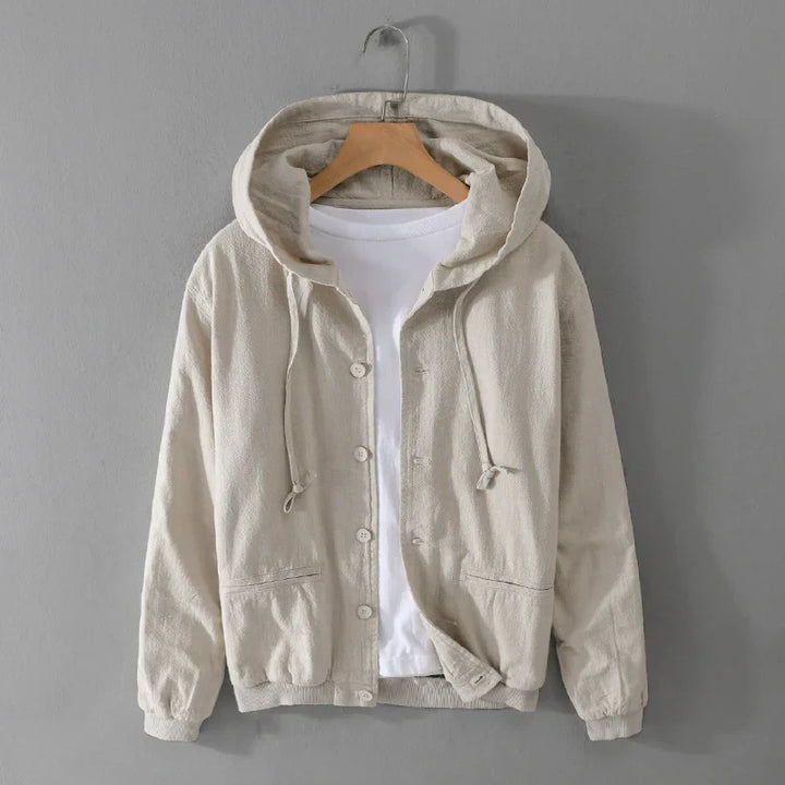 Italian Linen Jacket With Hood For Fall
