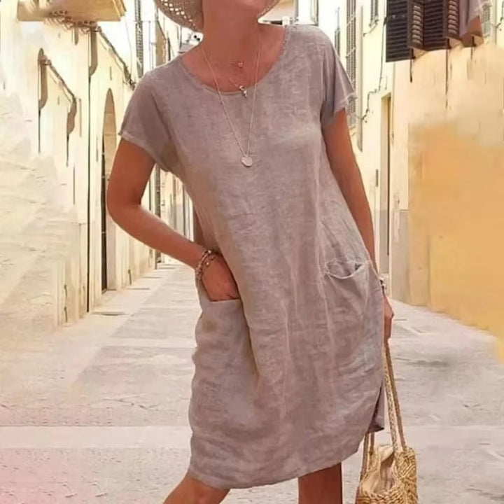 Knee-Length O-Neck Dress for Women
