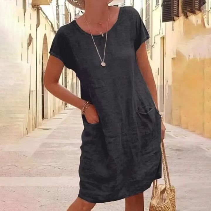 Knee-Length O-Neck Dress for Women