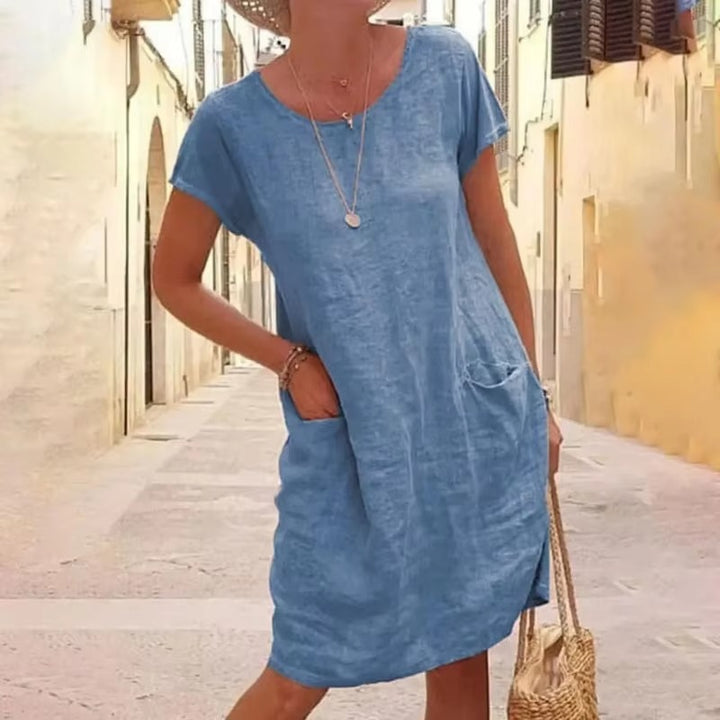 Knee-Length O-Neck Dress for Women
