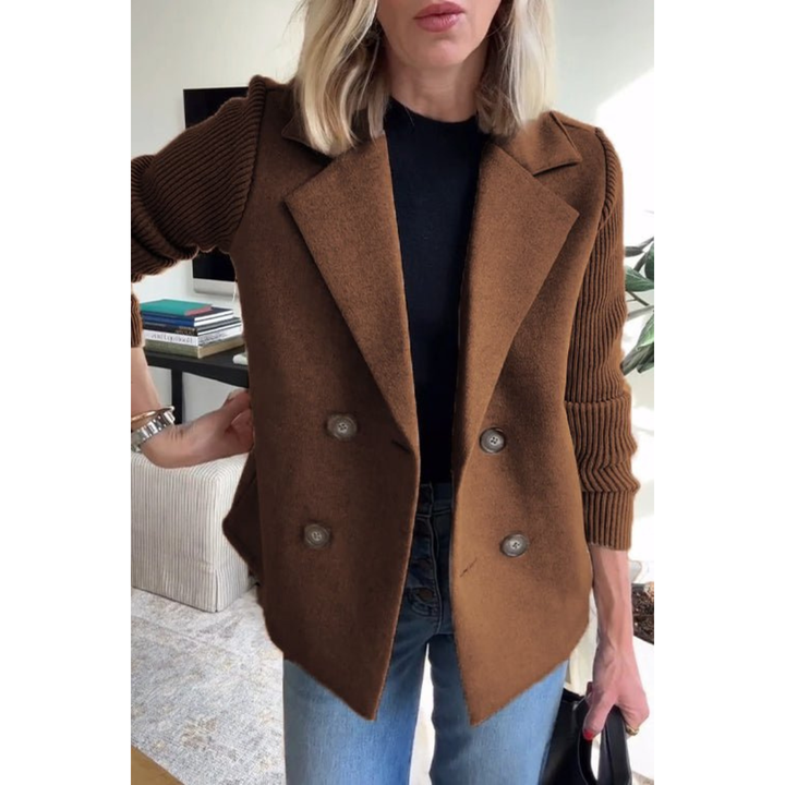 Knit-Sleeve Blazer for Women