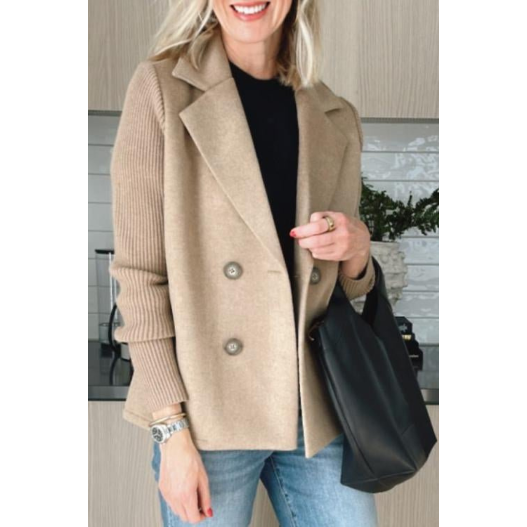 Knit-Sleeve Blazer for Women