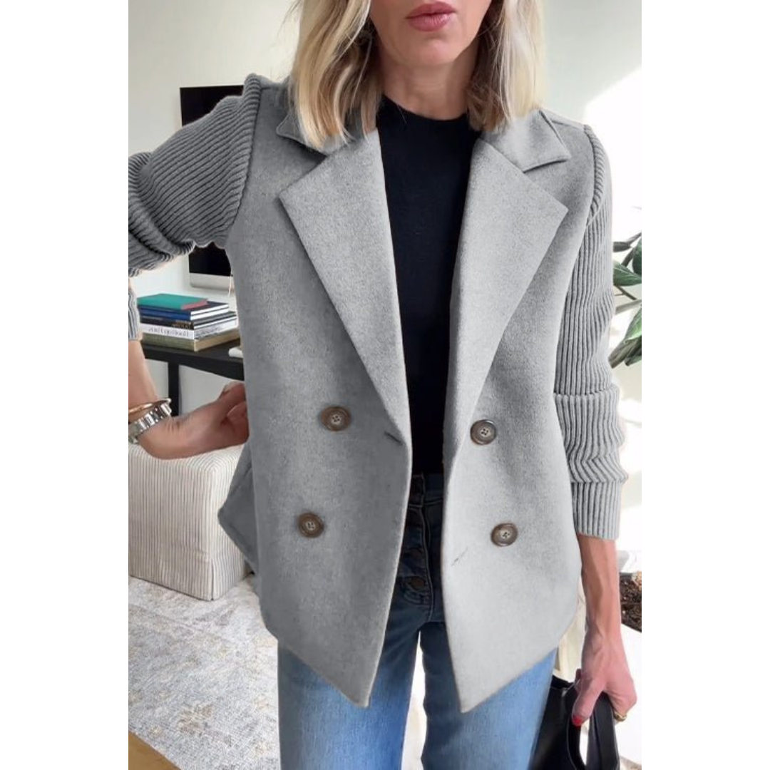 Knit-Sleeve Blazer for Women