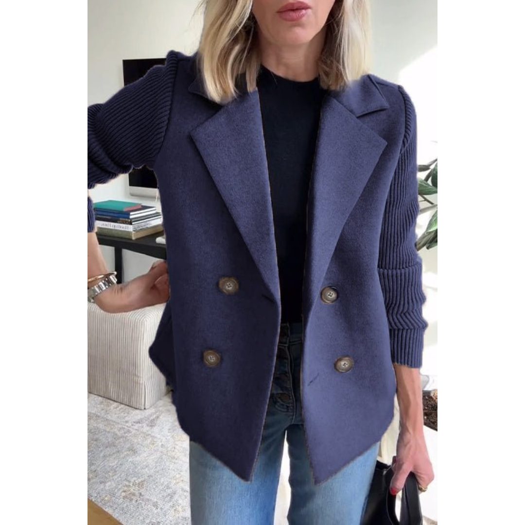 Knit-Sleeve Blazer for Women