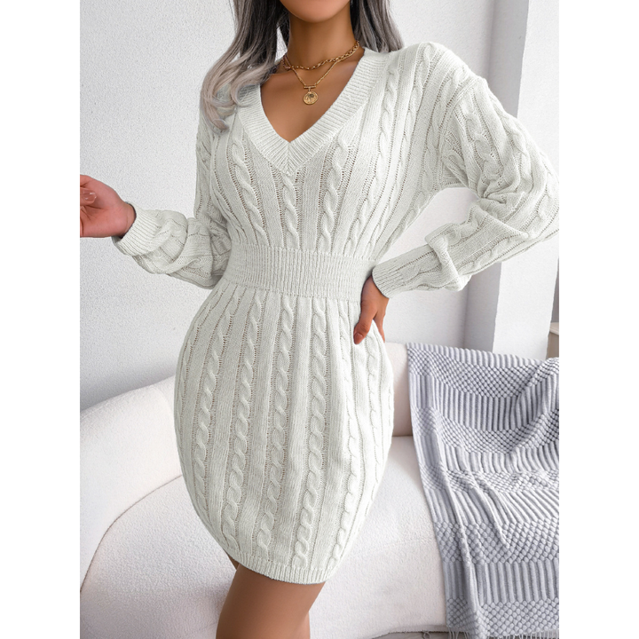 Knitted Pattern Midi Dress for Women