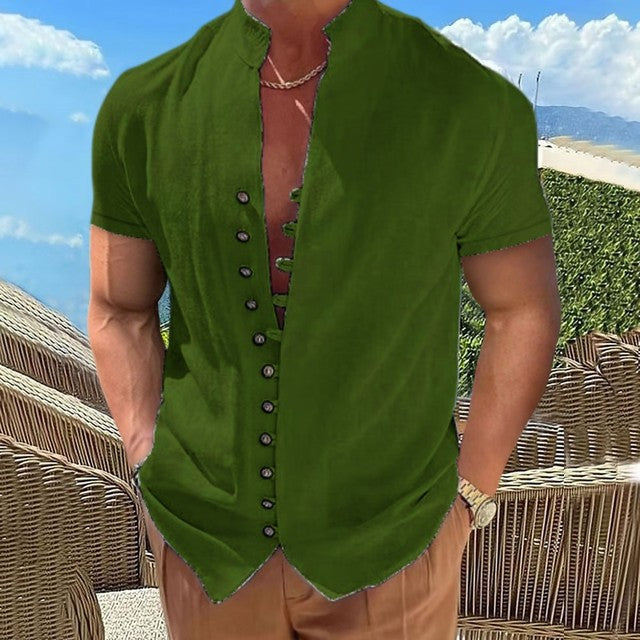 Men's Shirt With Stand-Up Collar