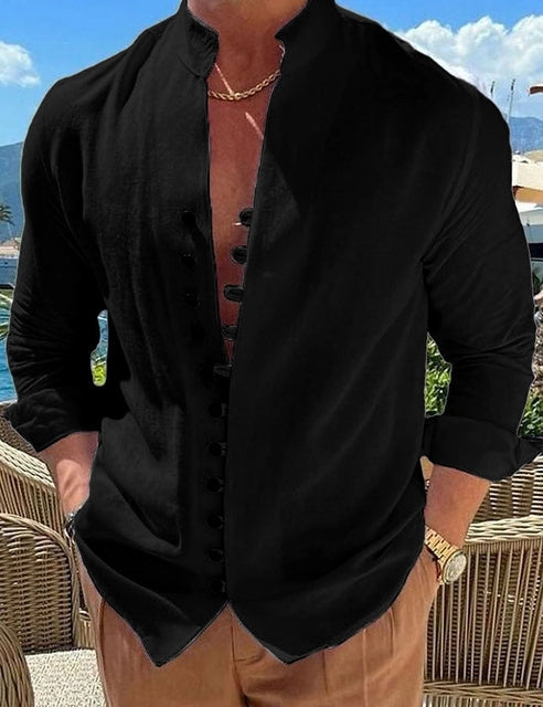 Men's Shirt With Stand-Up Collar