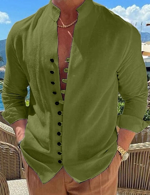 Men's Shirt With Stand-Up Collar