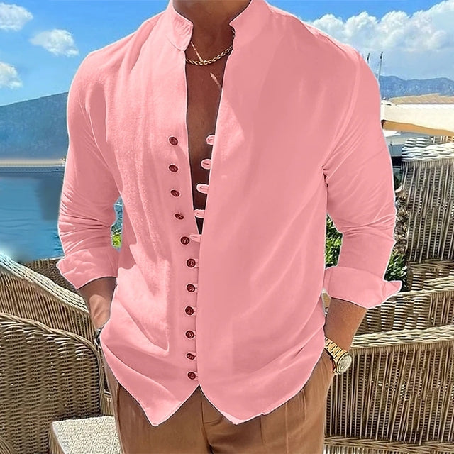 Men's Shirt With Stand-Up Collar