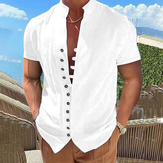 Men's Shirt With Stand-Up Collar