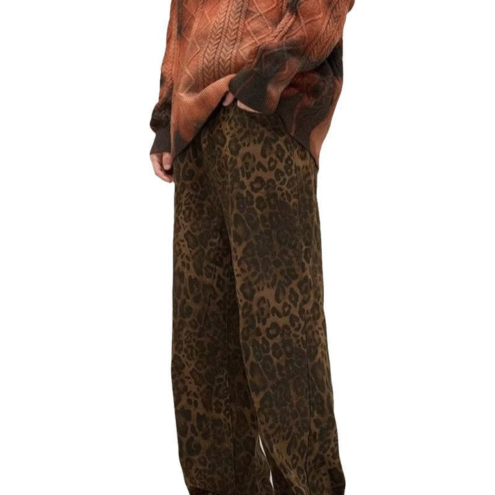 Leopard Print Wide-Leg Jeans Women