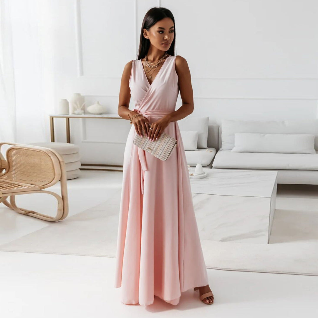 Long Dress Stylish And Elegant With V-Neck For Women