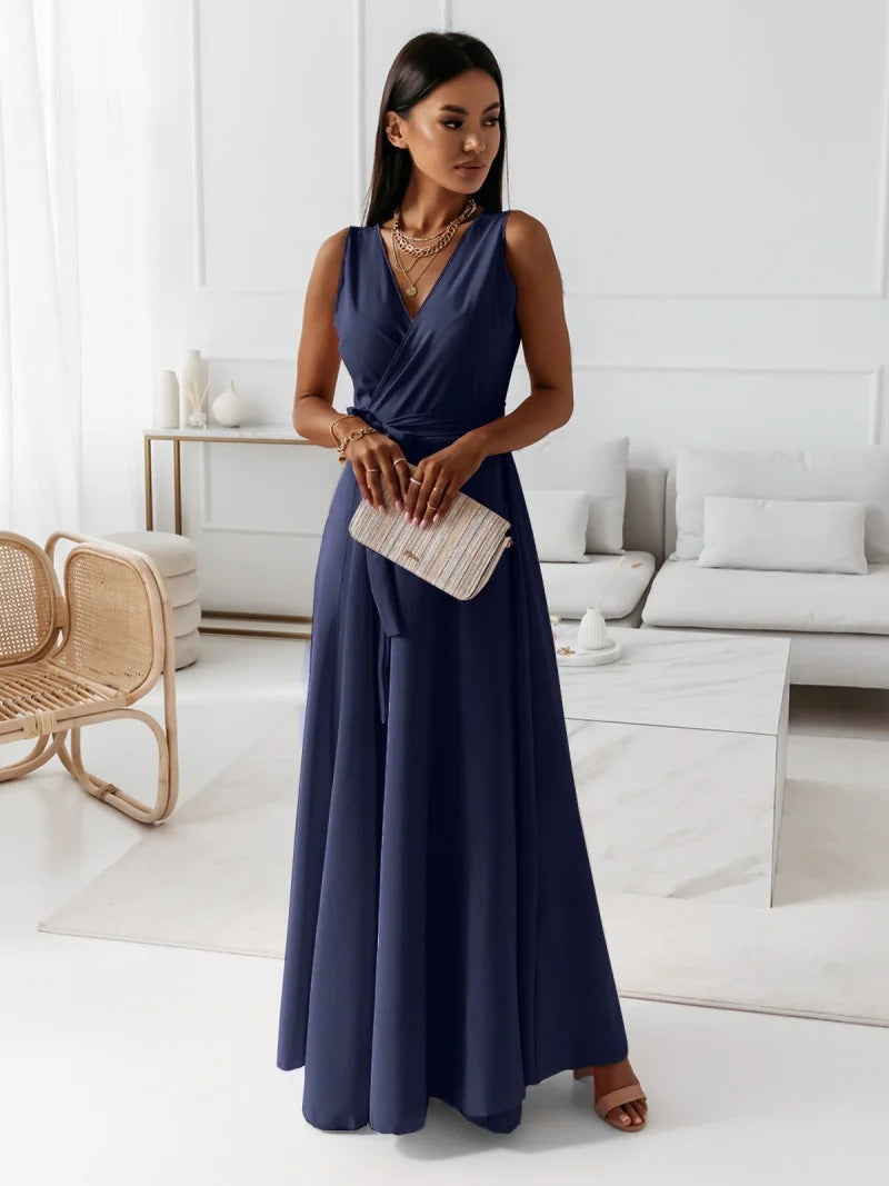 Long Dress Stylish And Elegant With V-Neck For Women