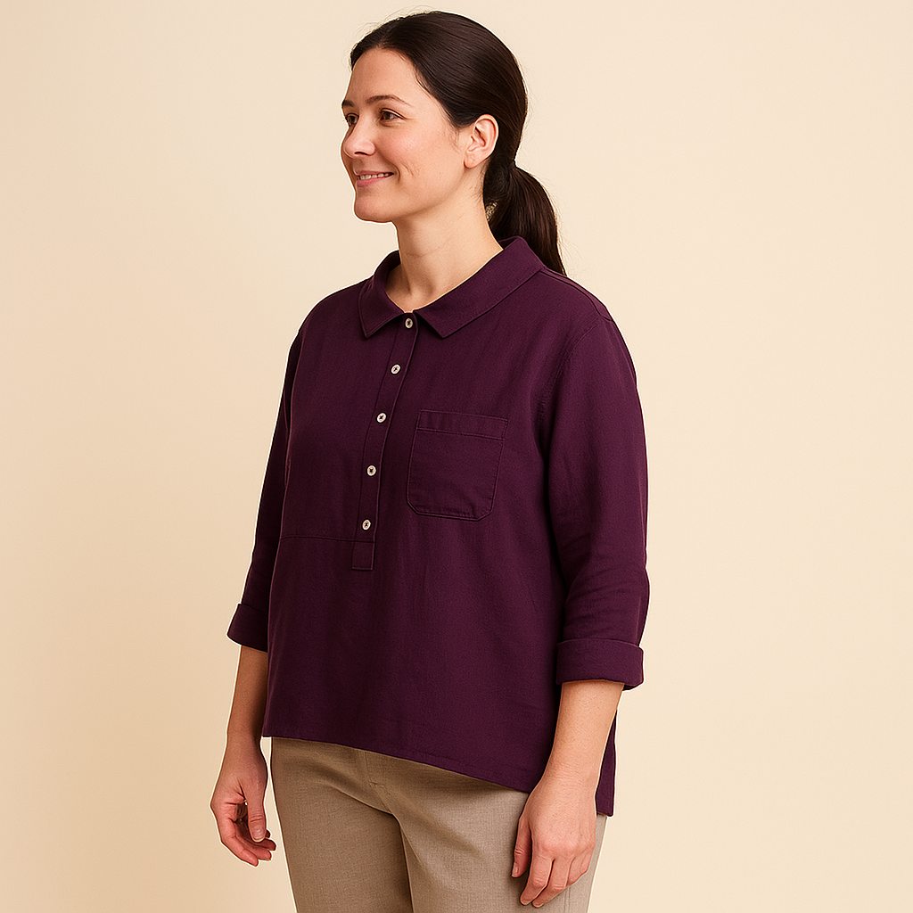 Long-Sleeve Lapel Shirt for Women – Loose-Cut