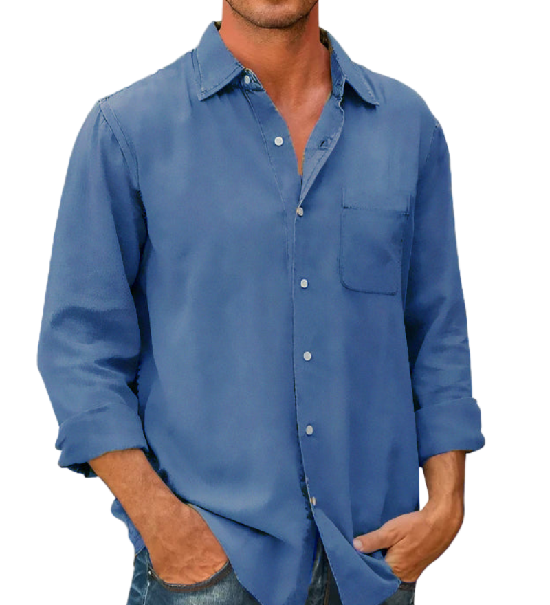 Long-Sleeve Denim Shirt for Men