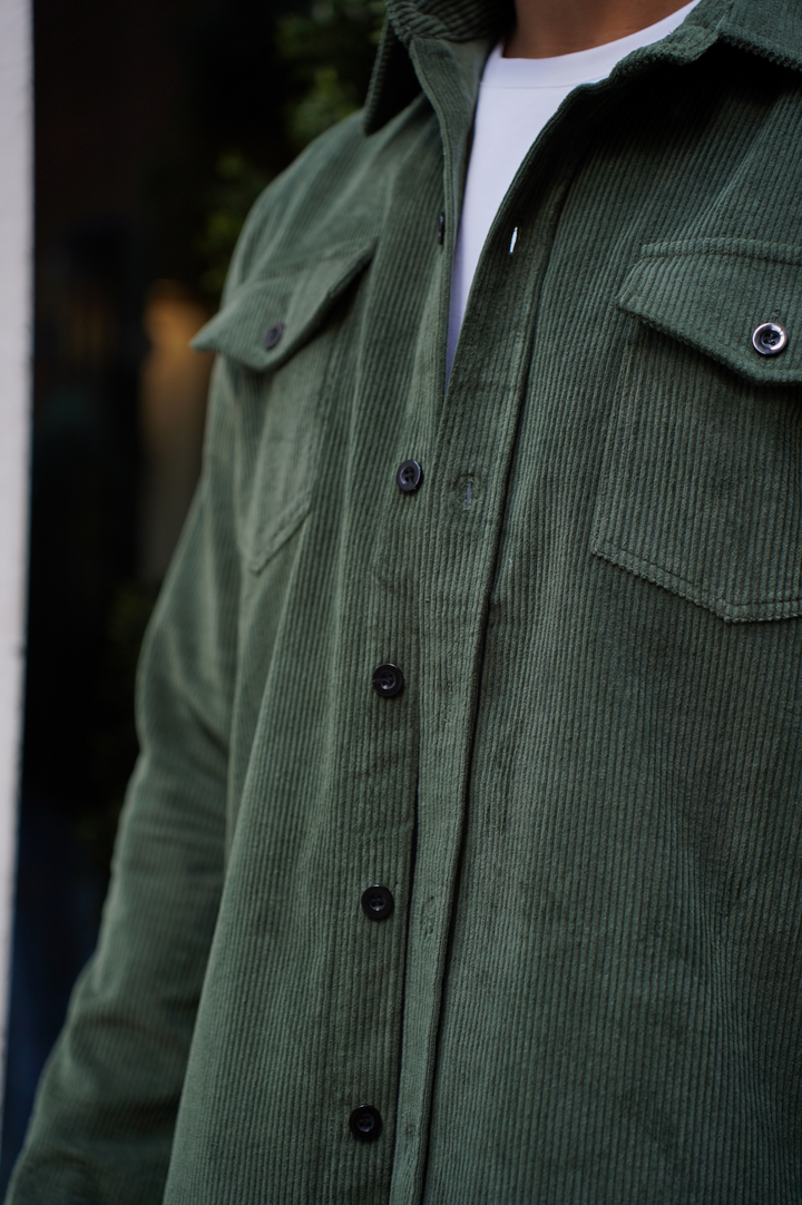 Long-Sleeve Shirt Men - Button-Up Front with Chest Flap Pockets