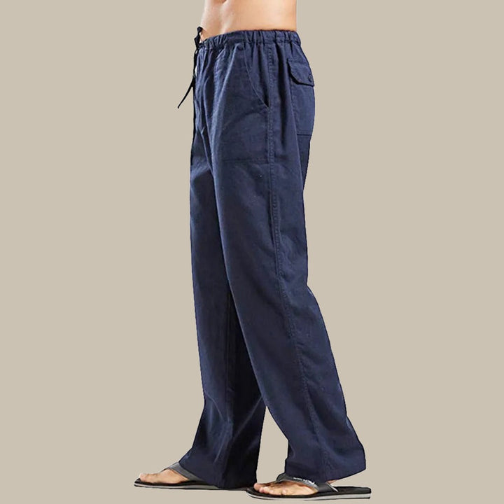 Loose-Fit Straight-Leg Long Pants for Men