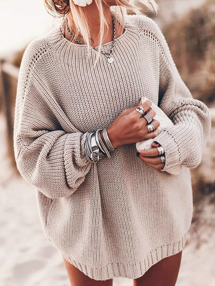 Loose-Fitting, Casual Knitted Sweater For Women