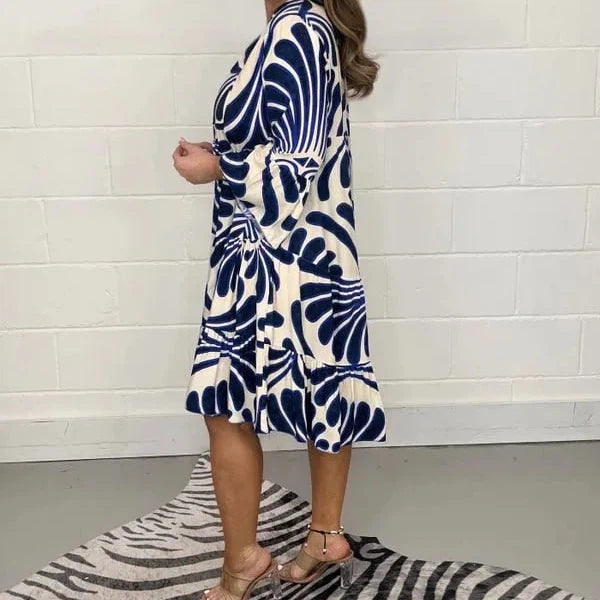 Manouk elegant summer dress with V-neck