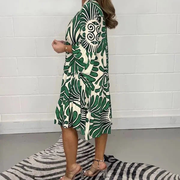 Manouk elegant summer dress with V-neck