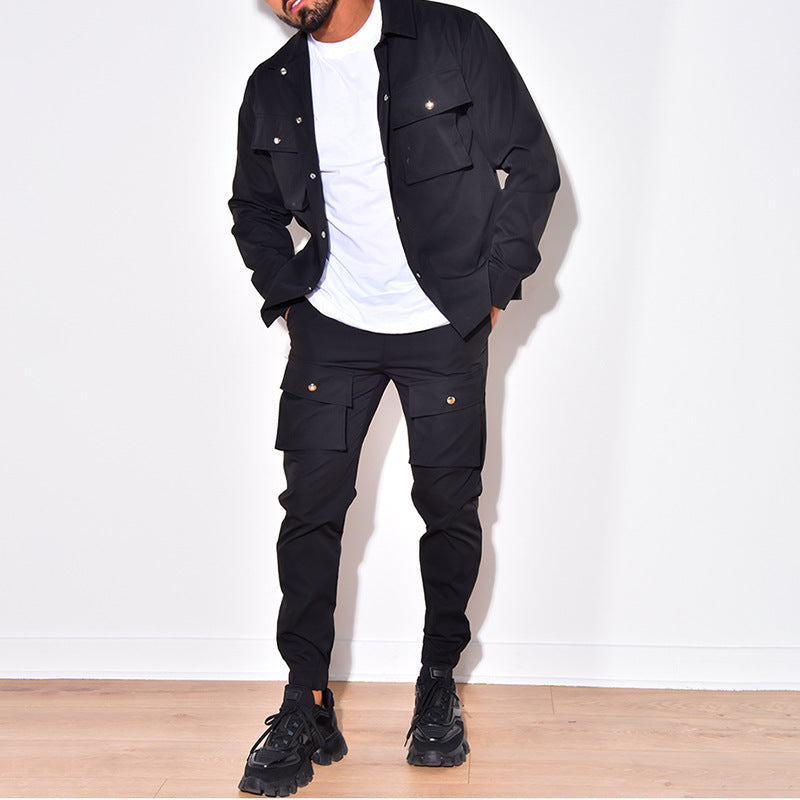 Mareno Homme Two-Piece Cargo Suit