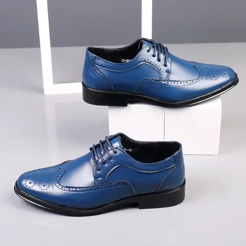 Men's Brogue Leather Shoes with Rubber Sole