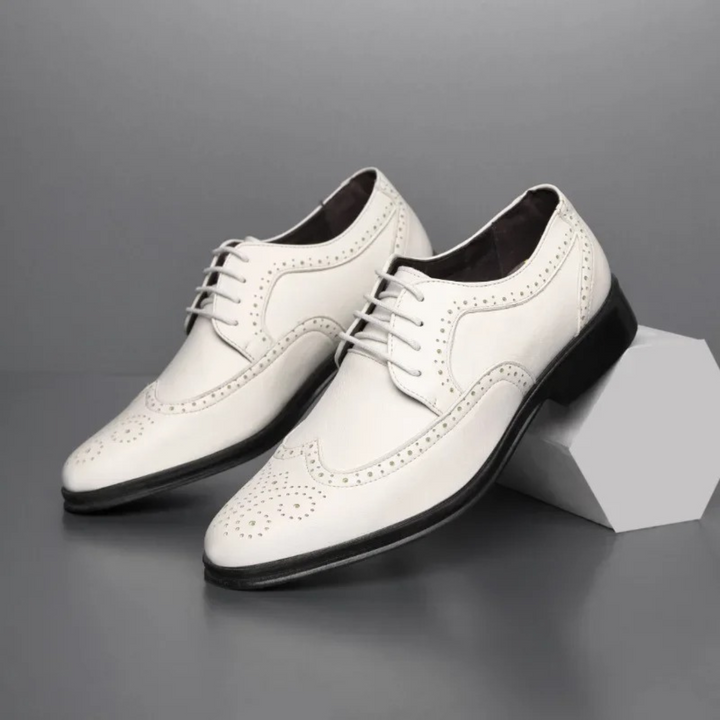 Men's Brogue Leather Shoes with Rubber Sole