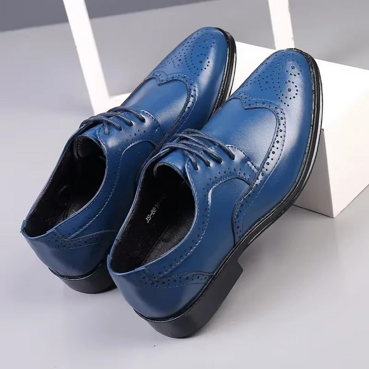Men's Brogue Leather Shoes with Rubber Sole