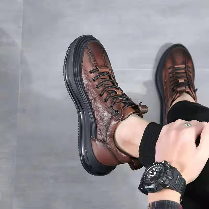 Men's Casual Cowhide Leather Shoes With Air Cushions