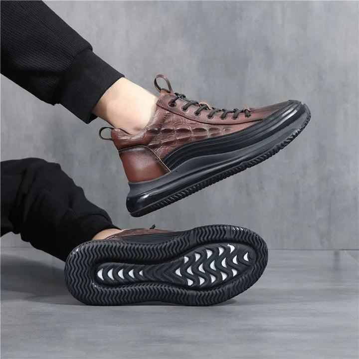 Men's Casual Cowhide Leather Shoes With Air Cushions