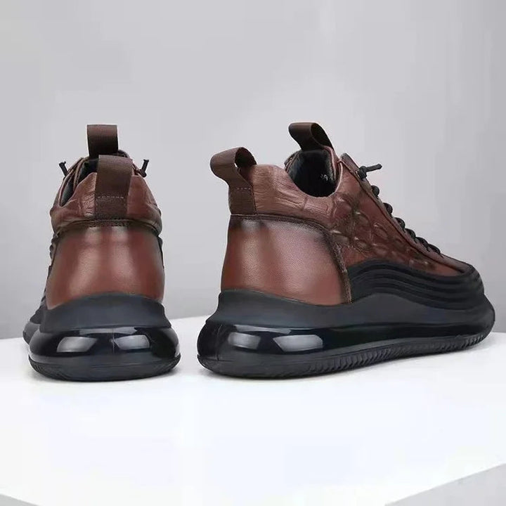 Men's Casual Cowhide Leather Shoes With Air Cushions