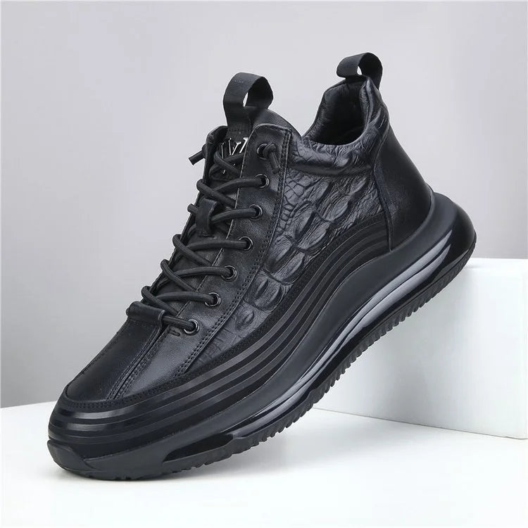 Men's Casual Cowhide Leather Shoes With Air Cushions