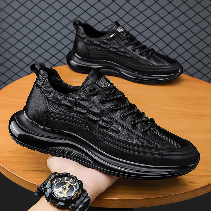 Men's Casual Cowhide Leather Shoes With Air Cushions