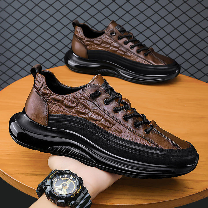 Men's Casual Cowhide Leather Shoes With Air Cushions