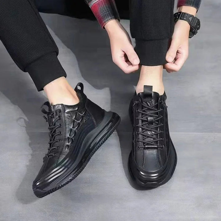 Men's Casual Cowhide Leather Shoes With Air Cushions