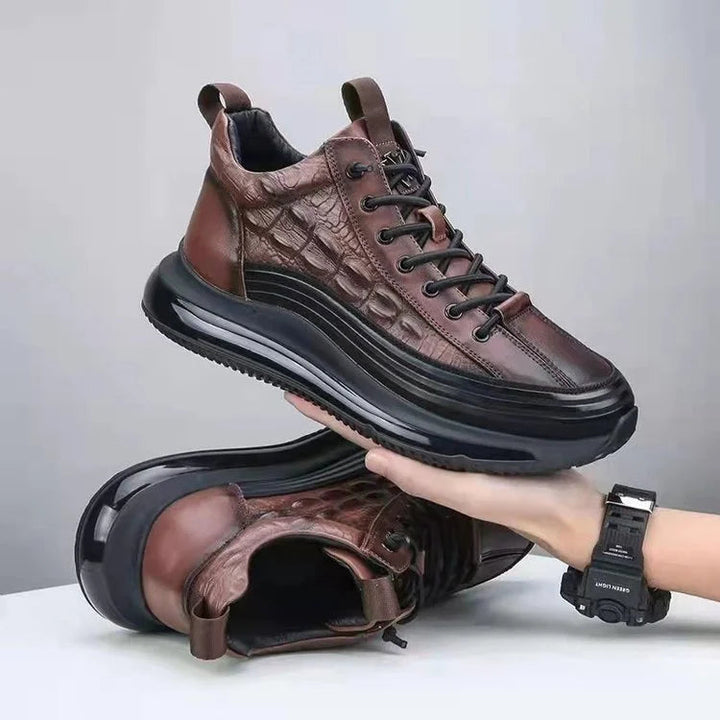 Men's Casual Cowhide Leather Shoes With Air Cushions