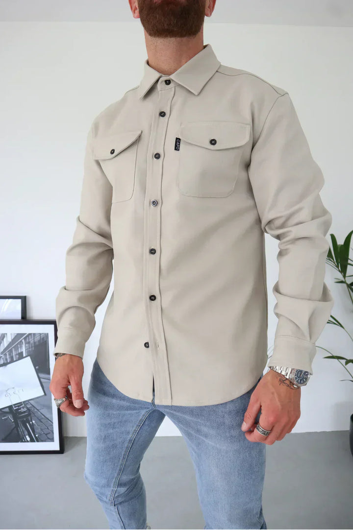 Men's Slim Fit Overshirt with Chest Pockets - Vest