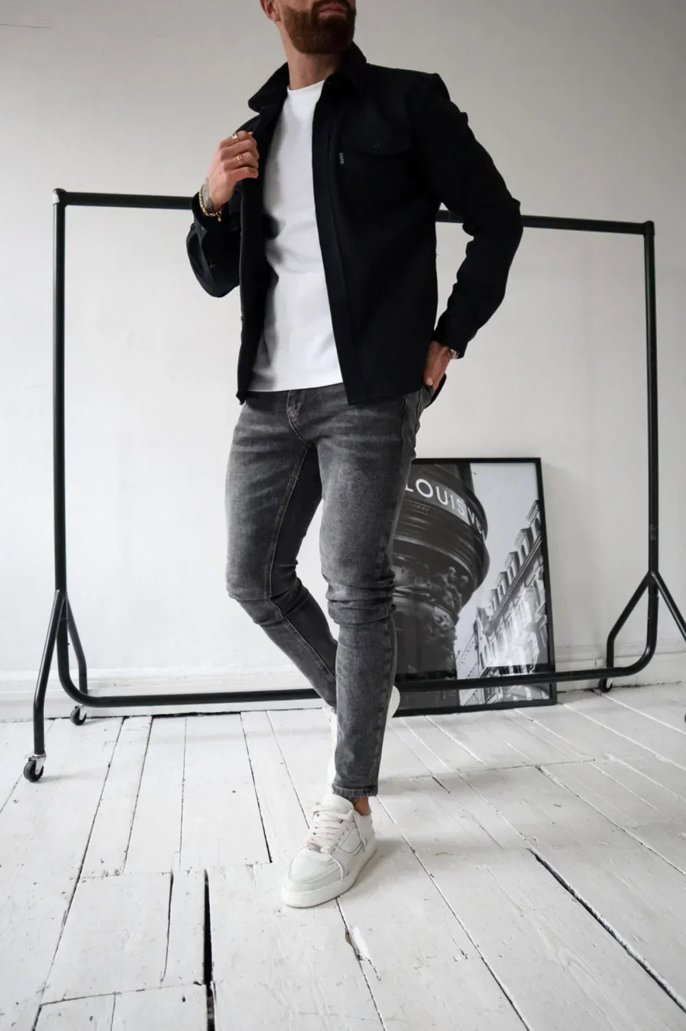 Men's Slim Fit Overshirt with Chest Pockets - Vest