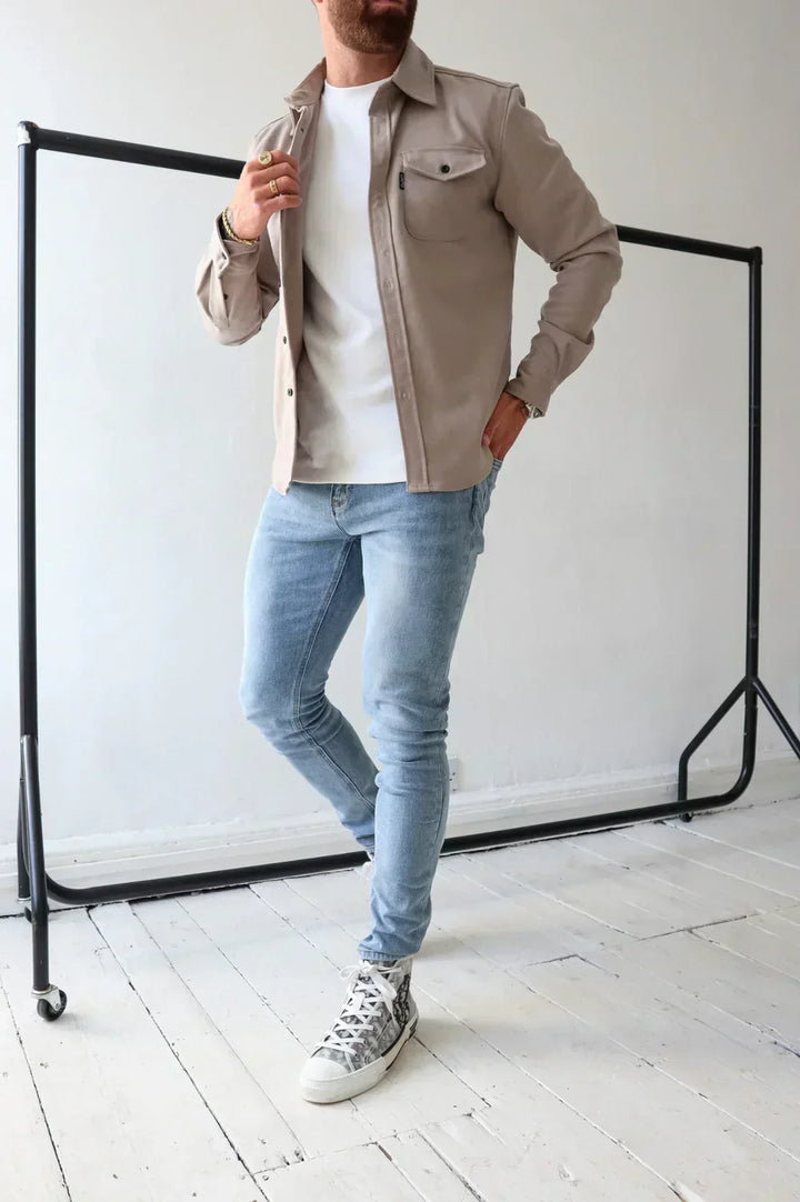 Men's Slim Fit Overshirt with Chest Pockets - Vest