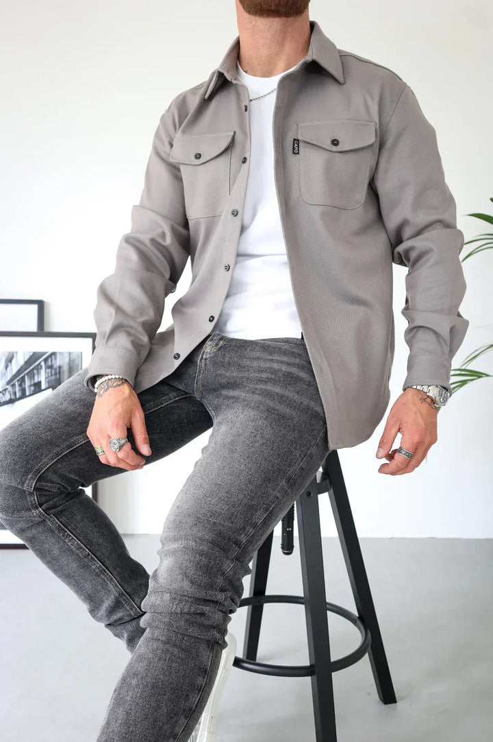 Men's Slim Fit Overshirt with Chest Pockets - Vest