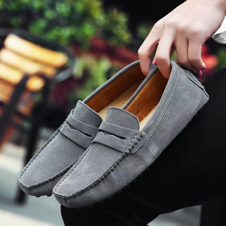 Men’s Slip-On Loafers - Matte Texture & Structured Profile
