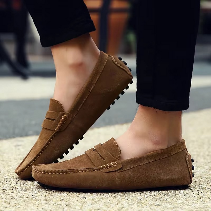 Men’s Slip-On Loafers - Matte Texture & Structured Profile