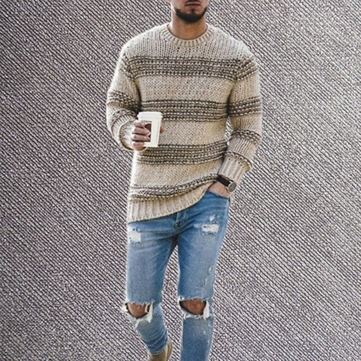 Beautiful men's sweater made of soft knit.