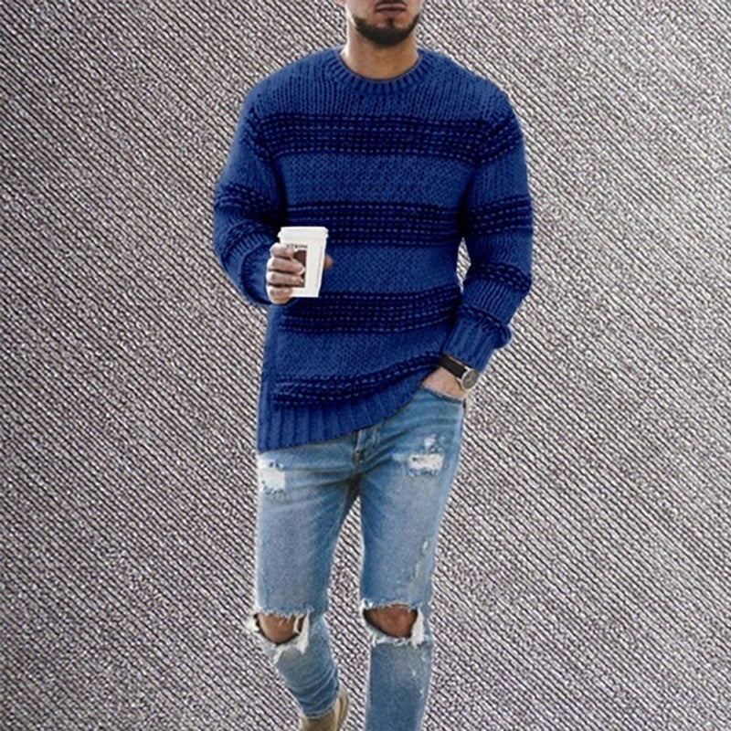 Beautiful men's sweater made of soft knit.