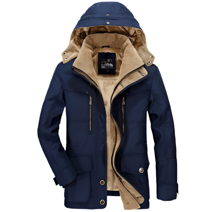 Thick Winter Coat For Men With Hood And Deep Pockets