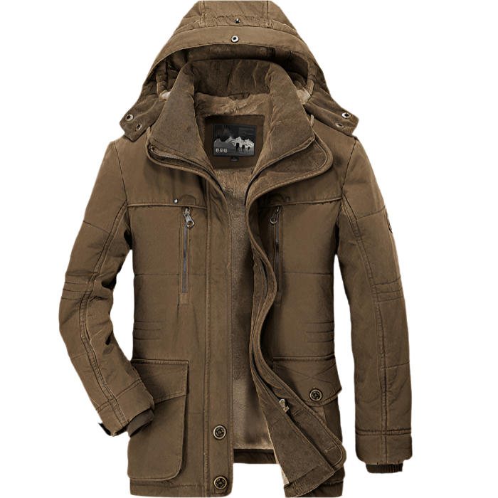 Thick Winter Coat For Men With Hood And Deep Pockets