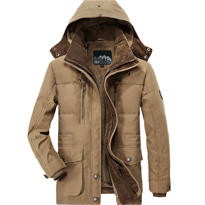 Thick Winter Coat For Men With Hood And Deep Pockets